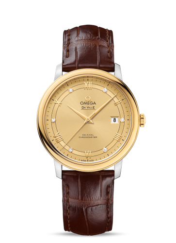 Omega De Ville Prestige Co-Axial 39.5 Stainless Steel / Yellow Gold / Vintage Champagne